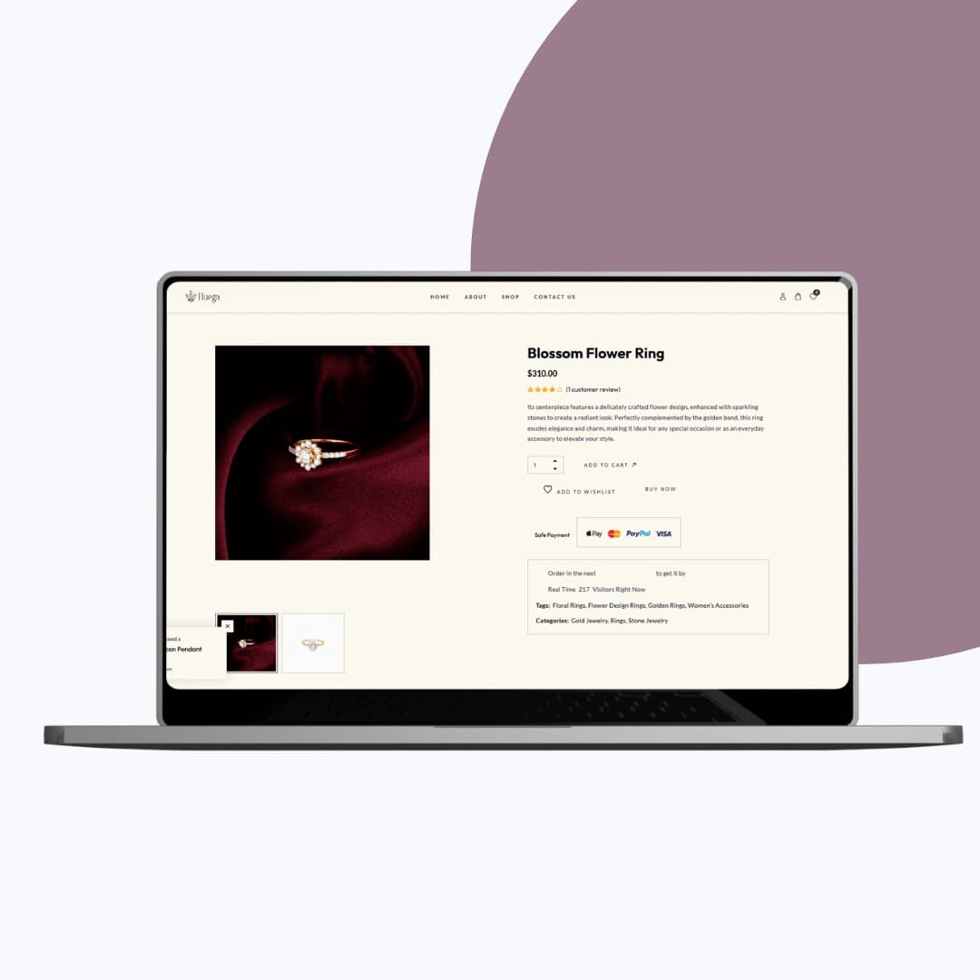 Huega - Premium Jewelry Website — project image 3