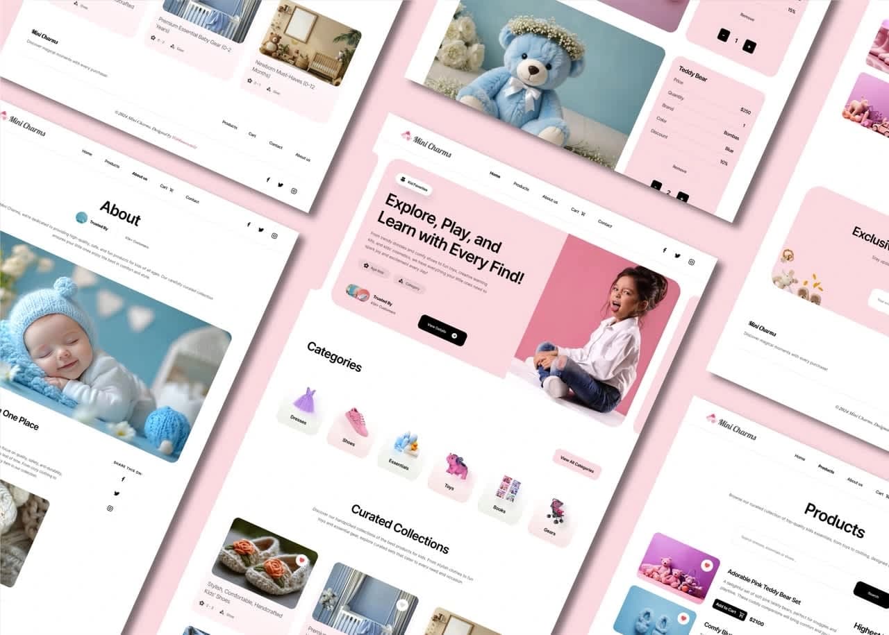 Mini Charms - Kids' Clothing E-commerce — UI/UX by Web Innoventix