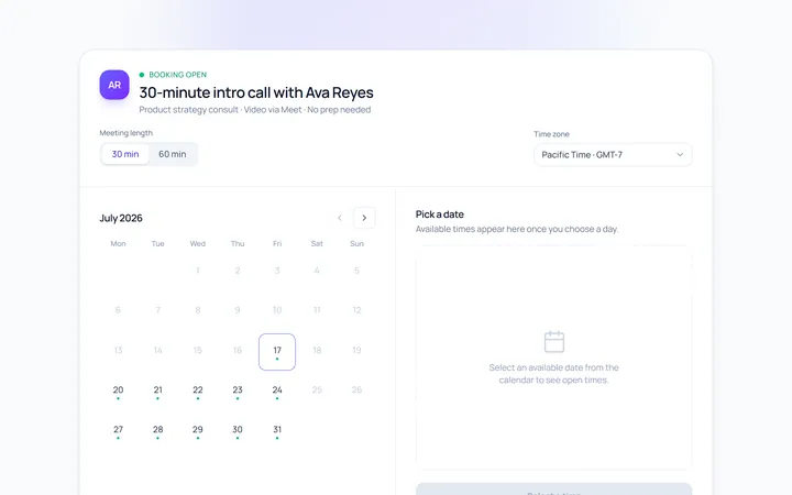 Calendar Availability