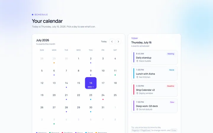 Calendar Inline