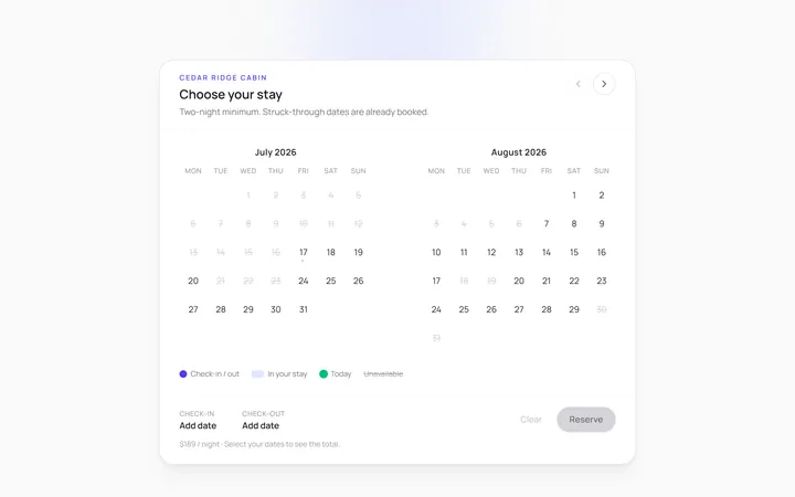 Calendar Multi Month