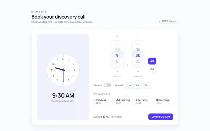 Calendar Time Picker