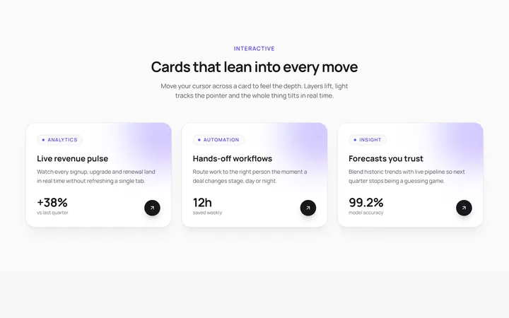 3D Tilt Cards