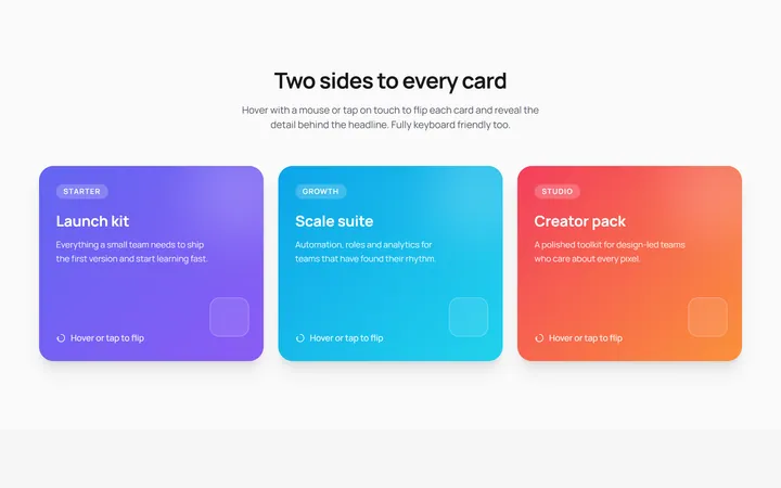 3D Flip Cards