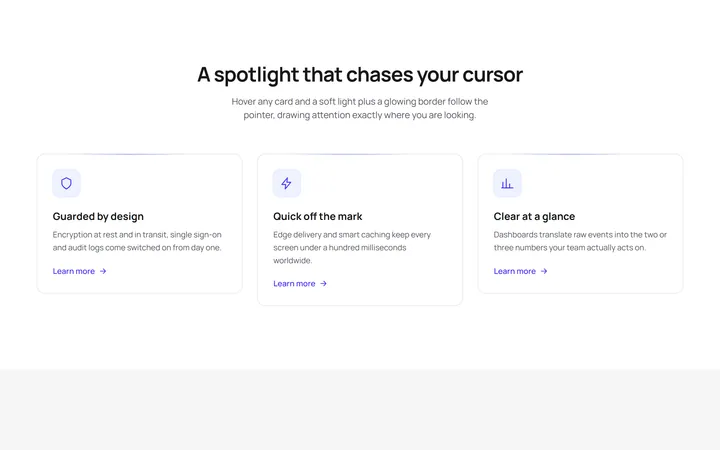 Spotlight Follow Cards