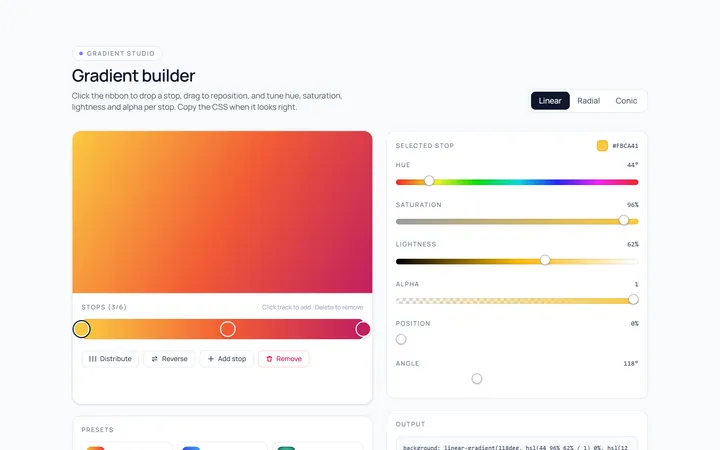 Colour Gradient Picker