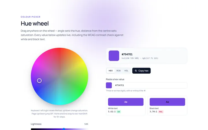 Colour Hue Wheel