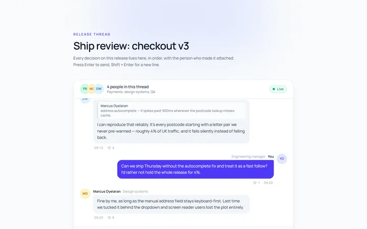 Comments Chat Style