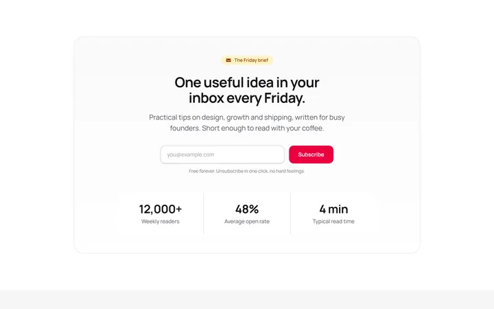 Newsletter CTA With Stats