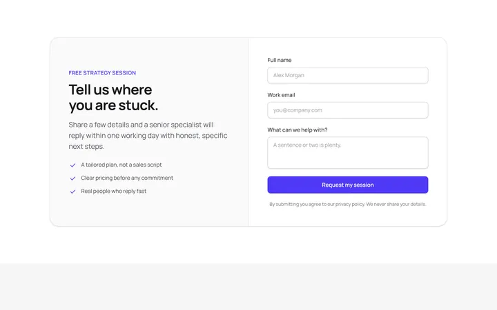 Split CTA With Lead Form
