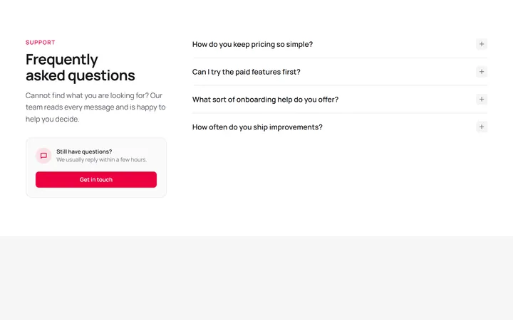 FAQ With Side Heading And CTA