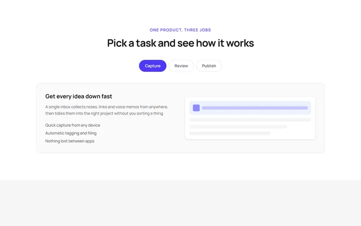 Tabbed Feature Switcher