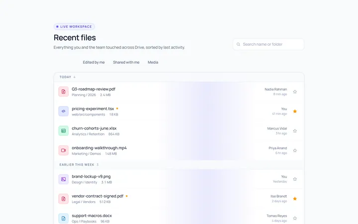File Manager Recent