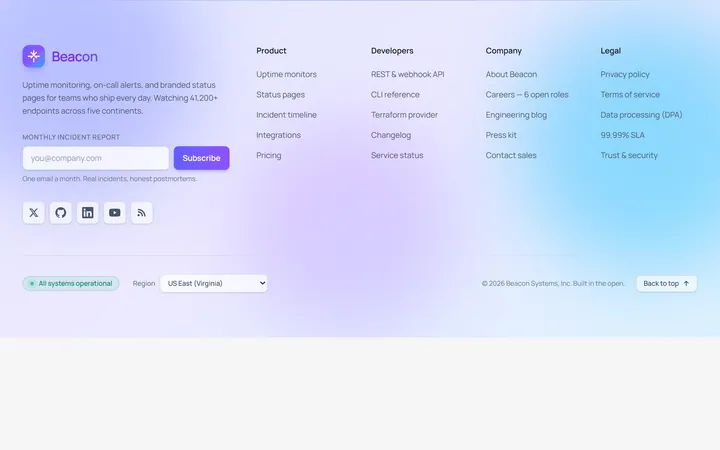 Gradient Footer