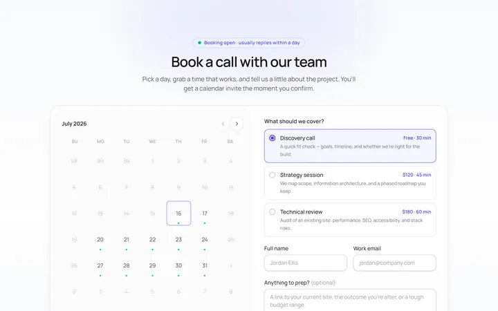 Booking Form