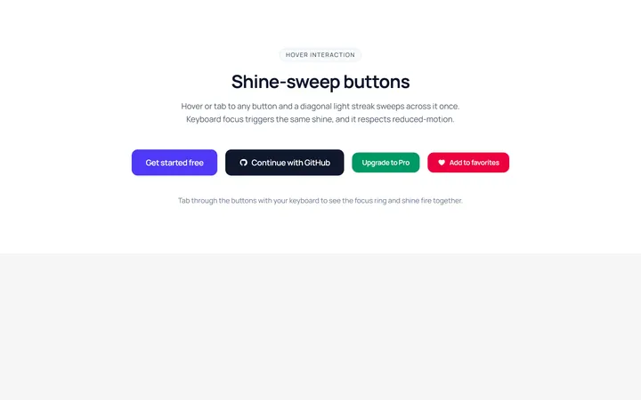 Button Shine Hover Effect