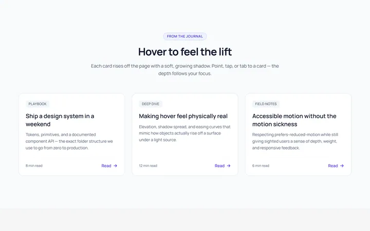 Card Lift Hover Effect