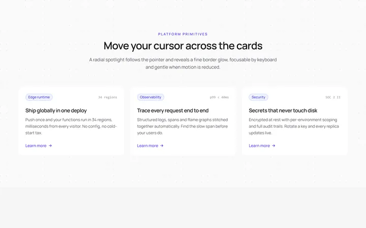 Card Spotlight Hover Effect