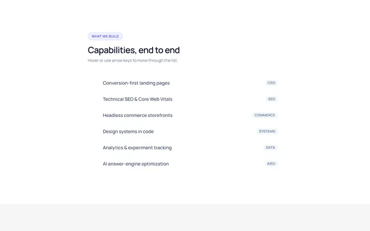 List Highlight Hover Effect