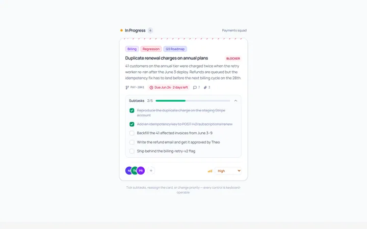 Kanban Task Card