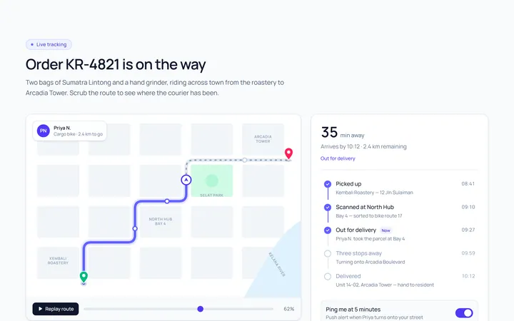 Map Delivery Tracking
