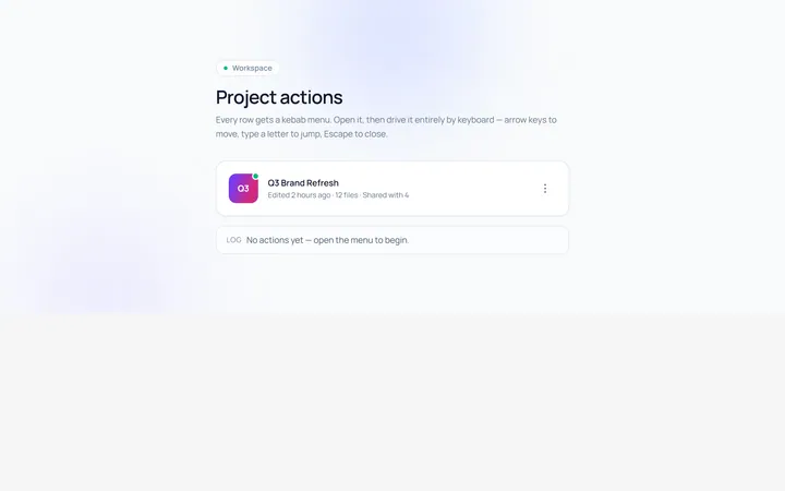 Actions Menu