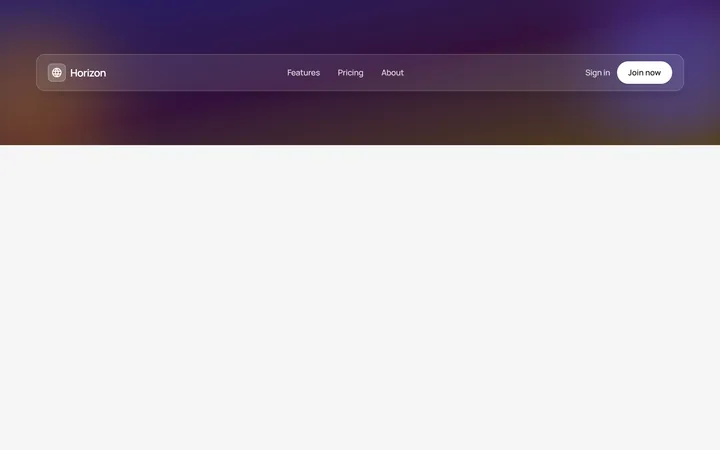 Glass Transparent Navbar