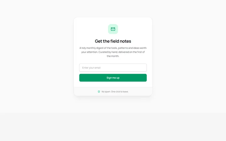 Boxed Newsletter Card