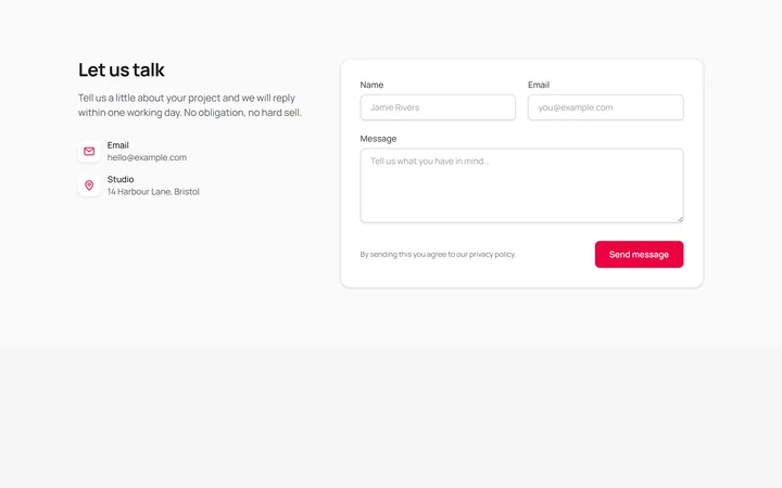 Contact Form With Details