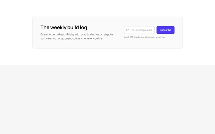 Inline Email Signup Bar