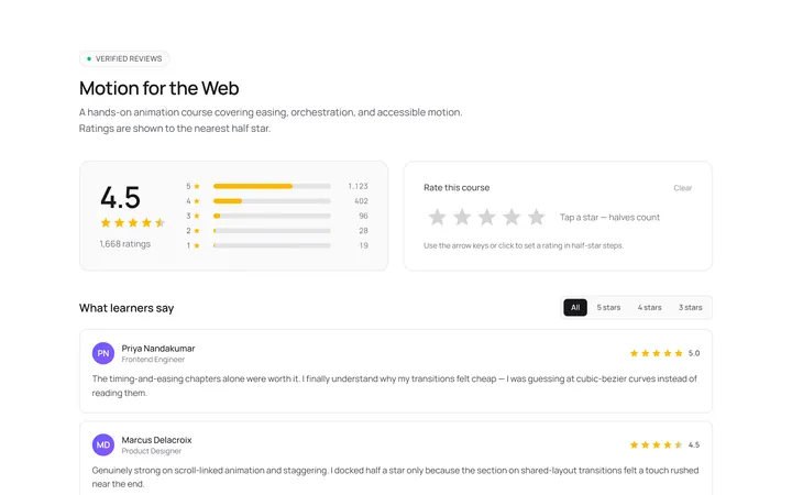 Stars Half Rating