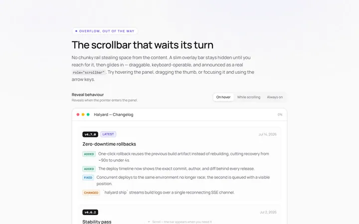 Hidden Hover Scrollbar