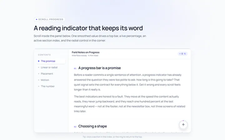 Progress Scrollbar