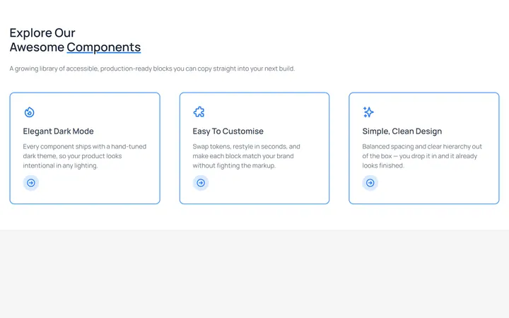 Outlined Feature Cards with CTA