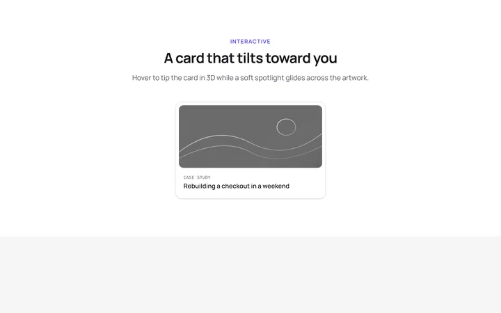Tilt Spotlight Card