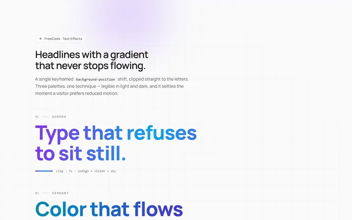 Gradient Animate Text Effect