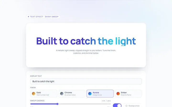 Shiny Text Effect