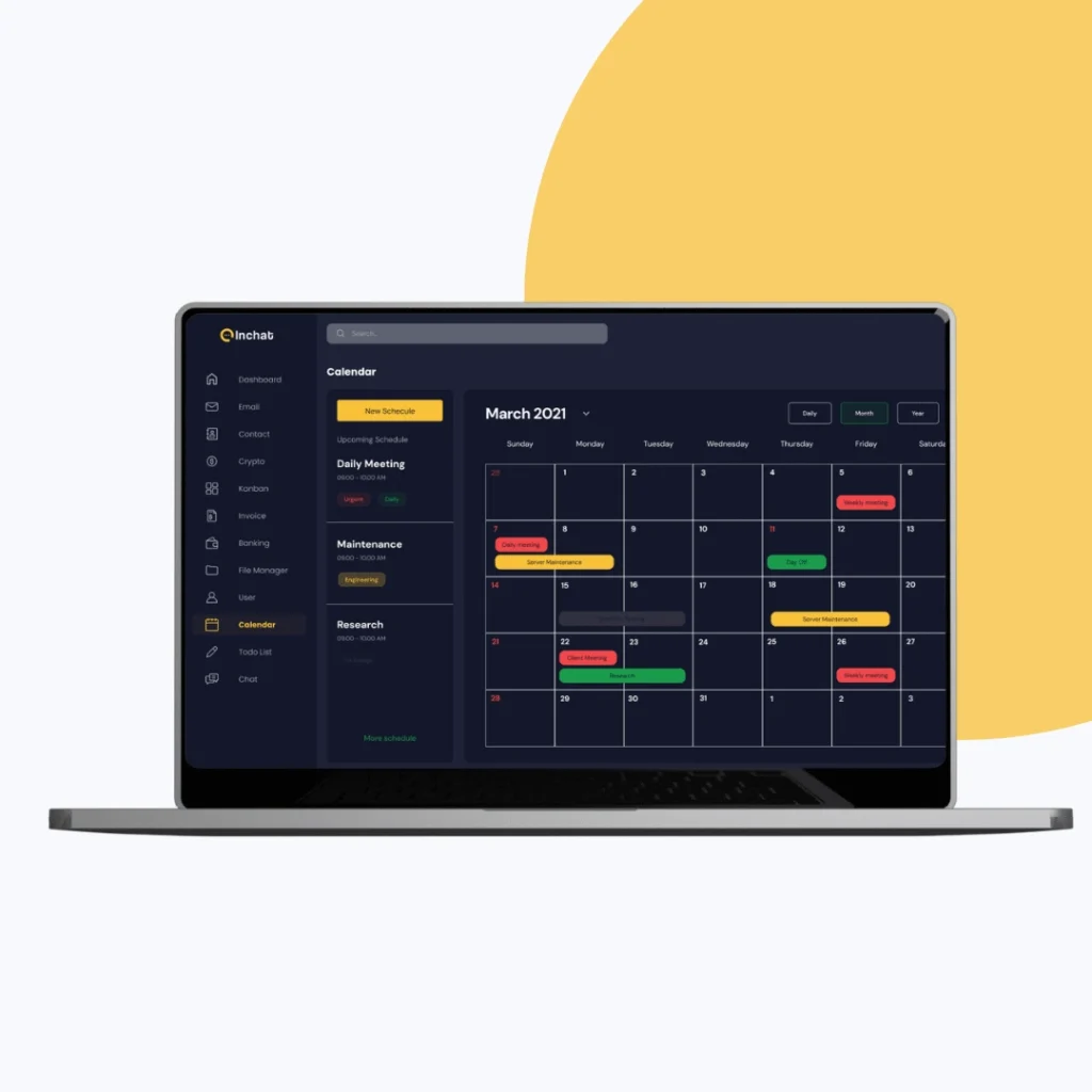 Inchat - Calendar section