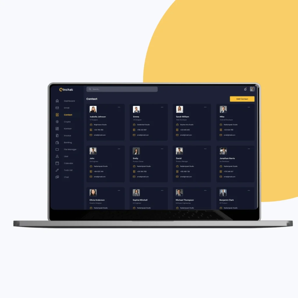 Inchat - Contact section