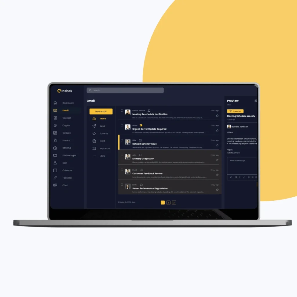 Inchat - Mail section