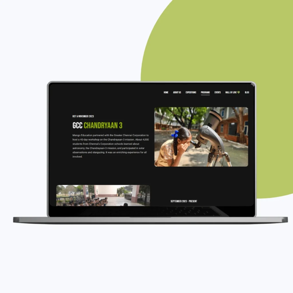 Mango Education - Programs page