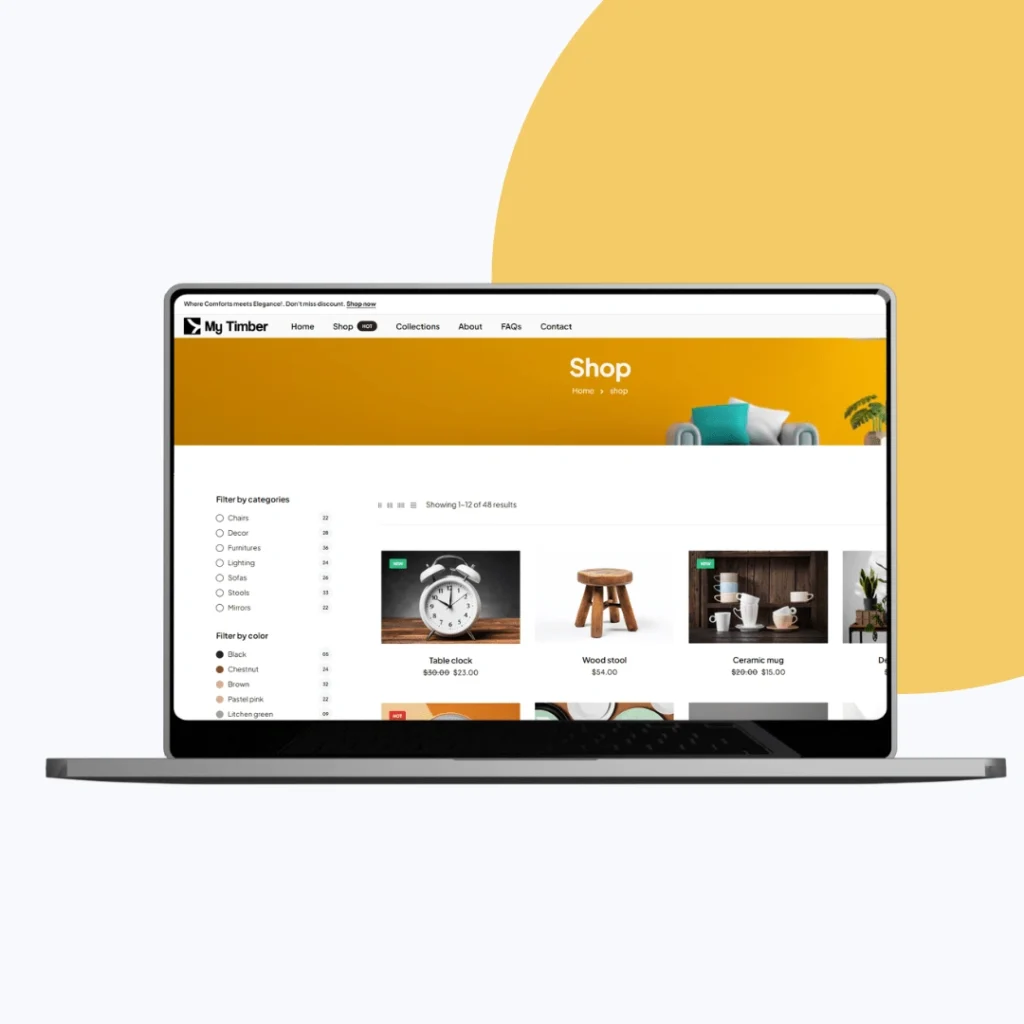 Mytimber - Shop page