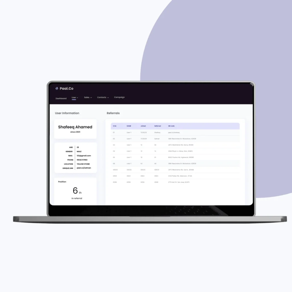 Paal.co - Profile Section