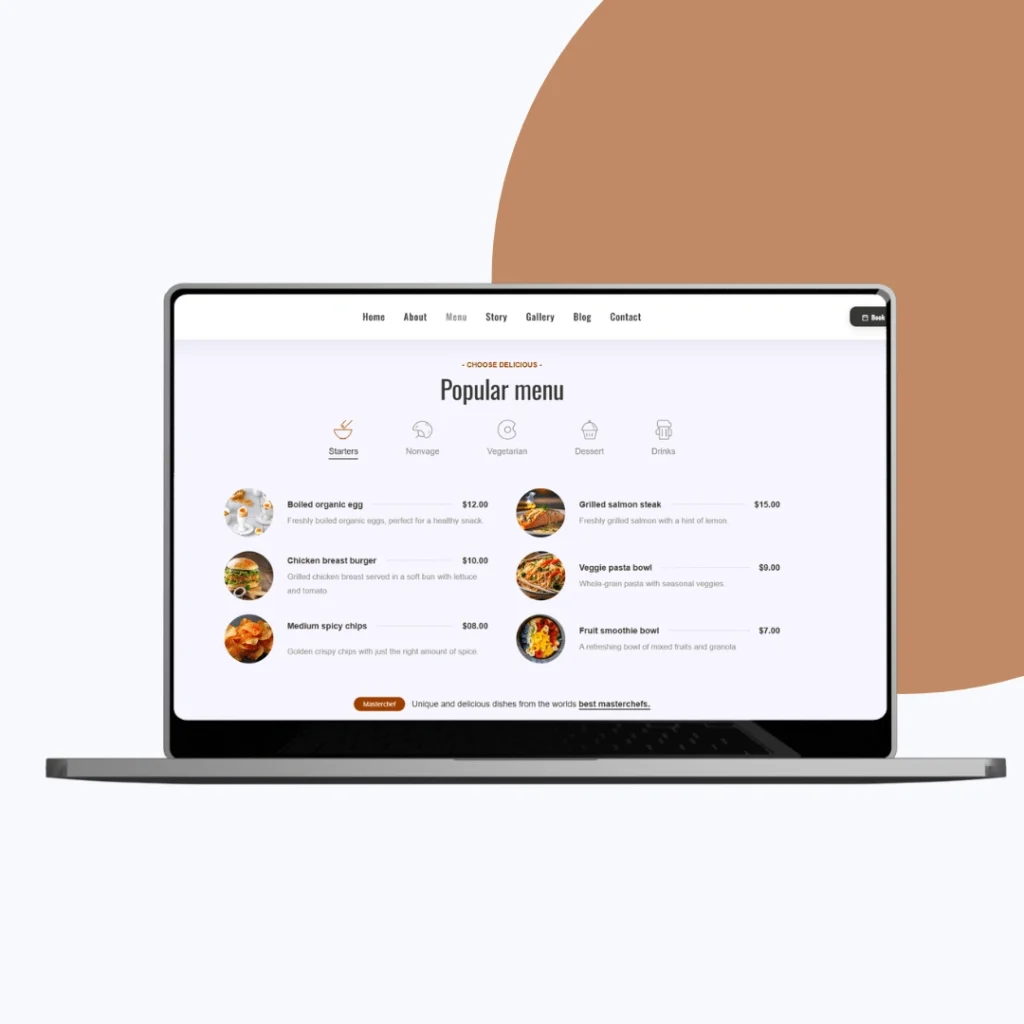 Tastemosaic - menu section